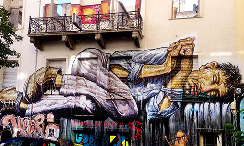 Steet Art in Exarchia in Athen: Der Stadtteil ist das Barometer für die Krise in Griechenland. 