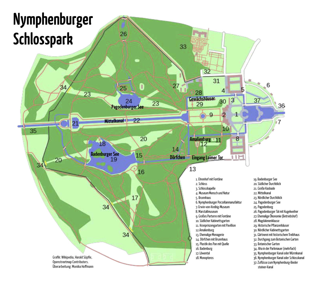 Grafik Nymphenburger Schlosspark München