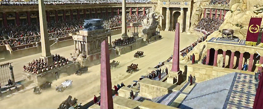 Städtereise Rom: 7 antike Sehenswürdigkeiten am Tiber-Ufer - ben hur movie 2016 Die Filmszene aus dem Kinofilm "Ben Hur" (2016) zeigt die beliebten Wagenrennen im Circus Maximus. Die spannenden Wettkämpfe begeisterten und besänftigten die Massen. 