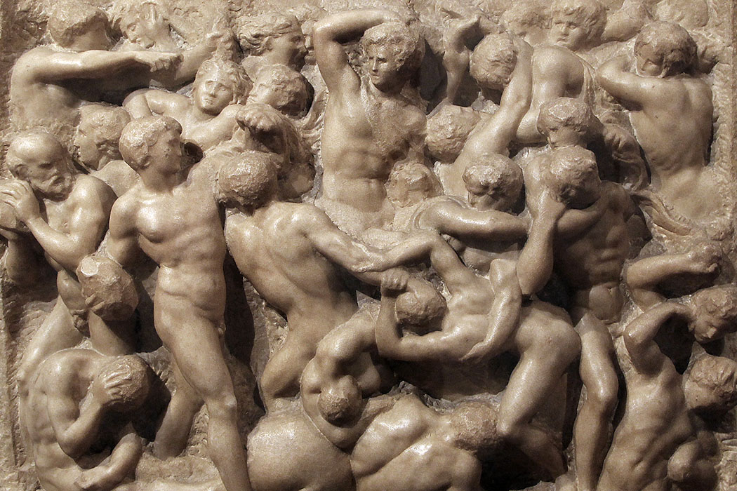 Die Kentaurenschlacht: Das Marmorrelief ist eine Jugendarbeit von Michelangelo von 1492. Foto: Sailko, Wikipedia