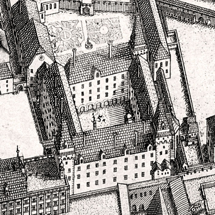 wien hofburg ausschnitt suttinger Die Wiener Hofburg, noch mit Ecktürmen, im Jahr 1683. Ausschnitt aus einem Kupferstich von Daniel Suttinger. Foto: Wikipedia