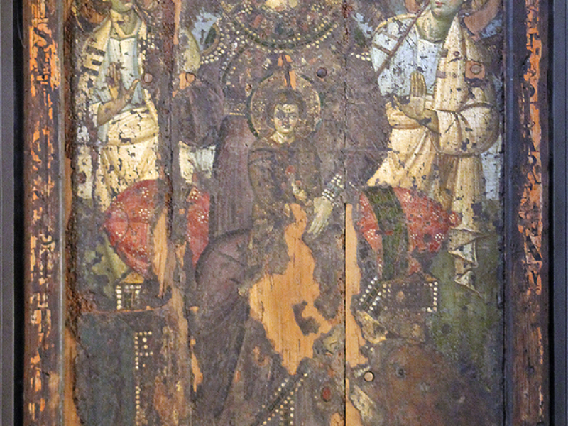 Über dem Altar der Cappella Altemps befindet sich die monumentale Ikone „Maria Regina“ aus dem Jahr 705.