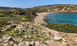 reise-zikaden.de - Monika Hoffmann: Greece, Crete, Lasithi, Itanos, Ruins, Palms, Beach.