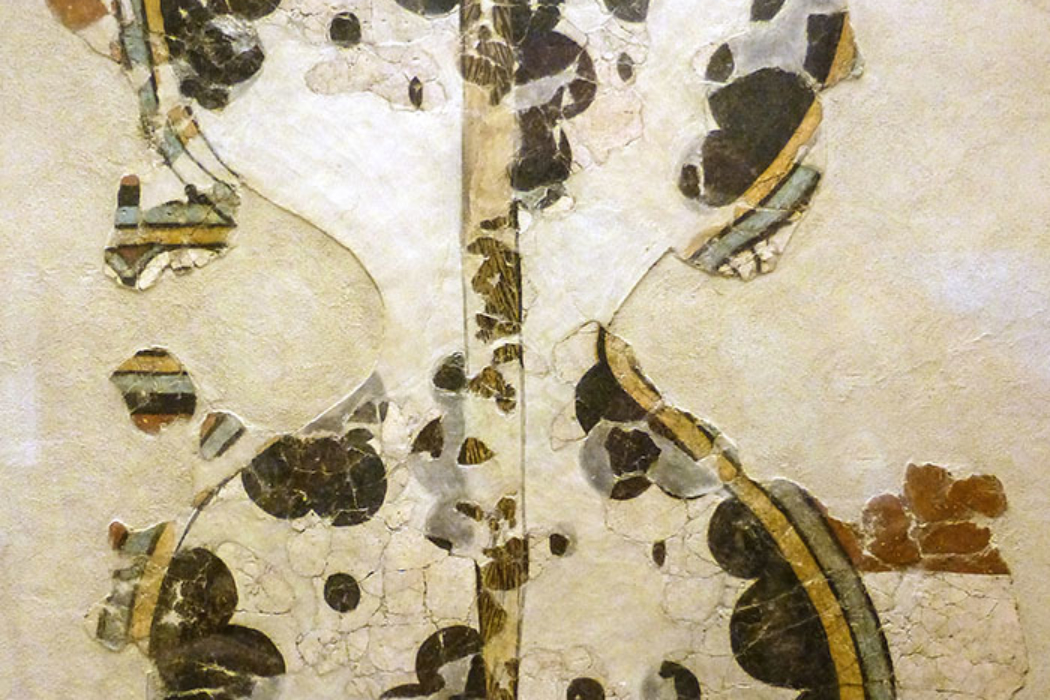 Dieses Fresko zeigt ein achtförmiges Schild, 1250 bis 1180 v. Chr.