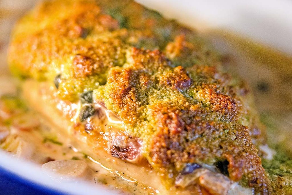 Saftiges Hähnchen in Parmesan-Kräuterkruste - Piccata Imperial